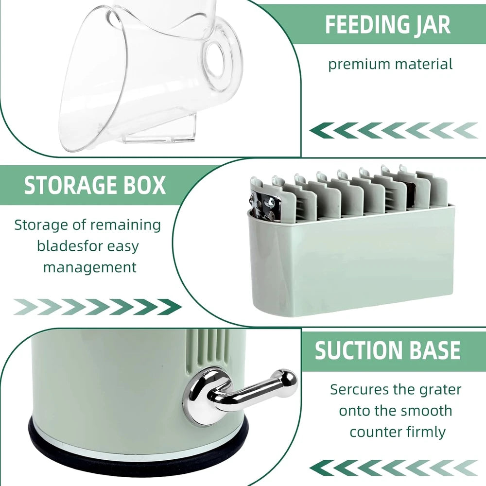 Rotary Cheese Grater Green