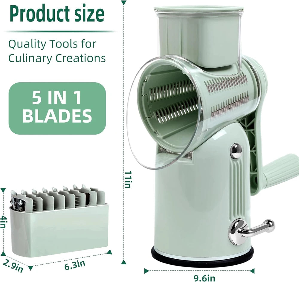 Rotary Cheese Grater Green
